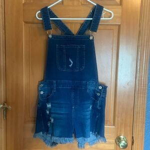 Distressed jean bibs